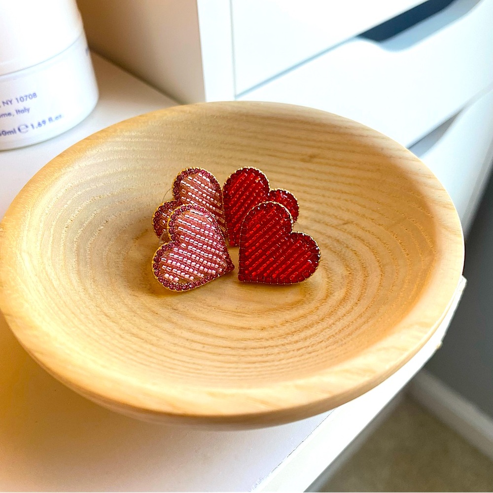 2 Pairs Sugarfix by BaubleBar Beaded Heart Stud Earrings